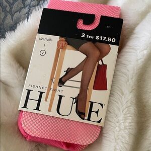 HUE Hot Pink Fishnet Tights